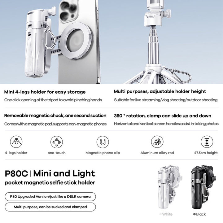 Remax Selfie stick Magnetic P80C | Stand | REMAX | Frank Mobile