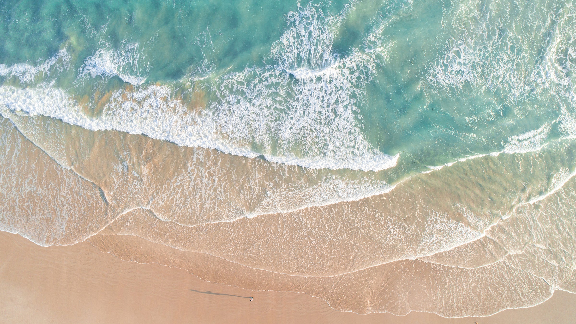 Pristine Overhead Drone Image Of Beach 