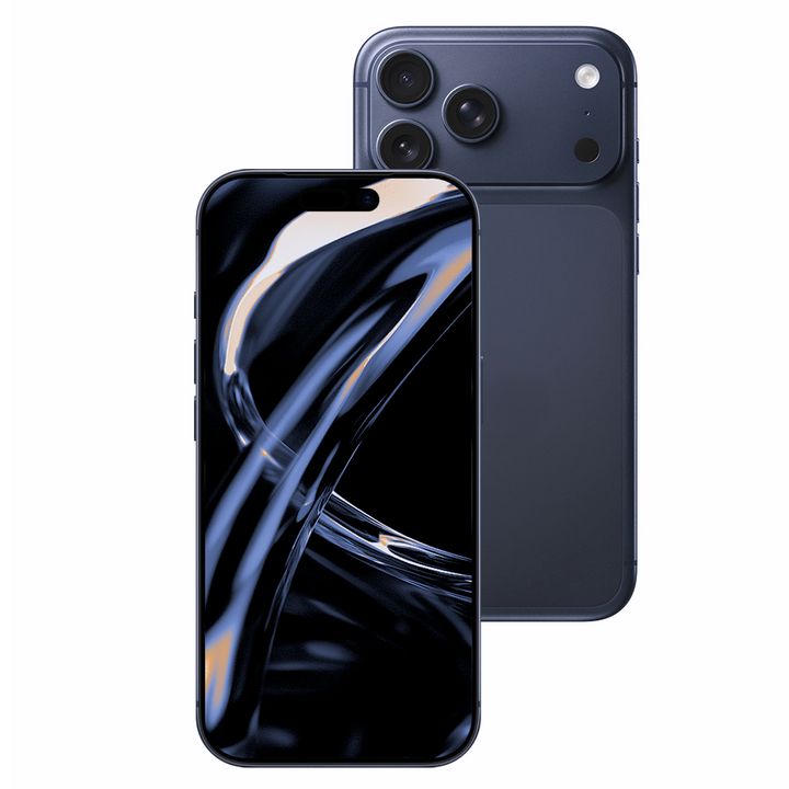 Smartphone showing front and back design on a white background